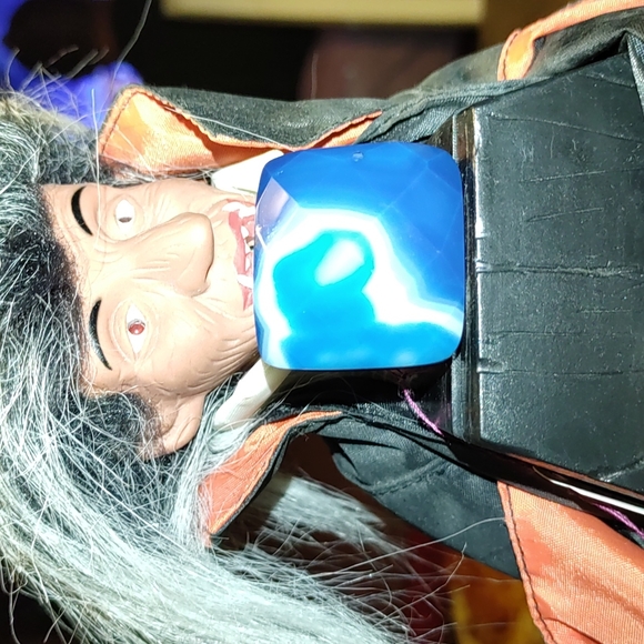 New Blue Botswana Agate solid gemstone ring size 8.5 - Picture 2 of 8